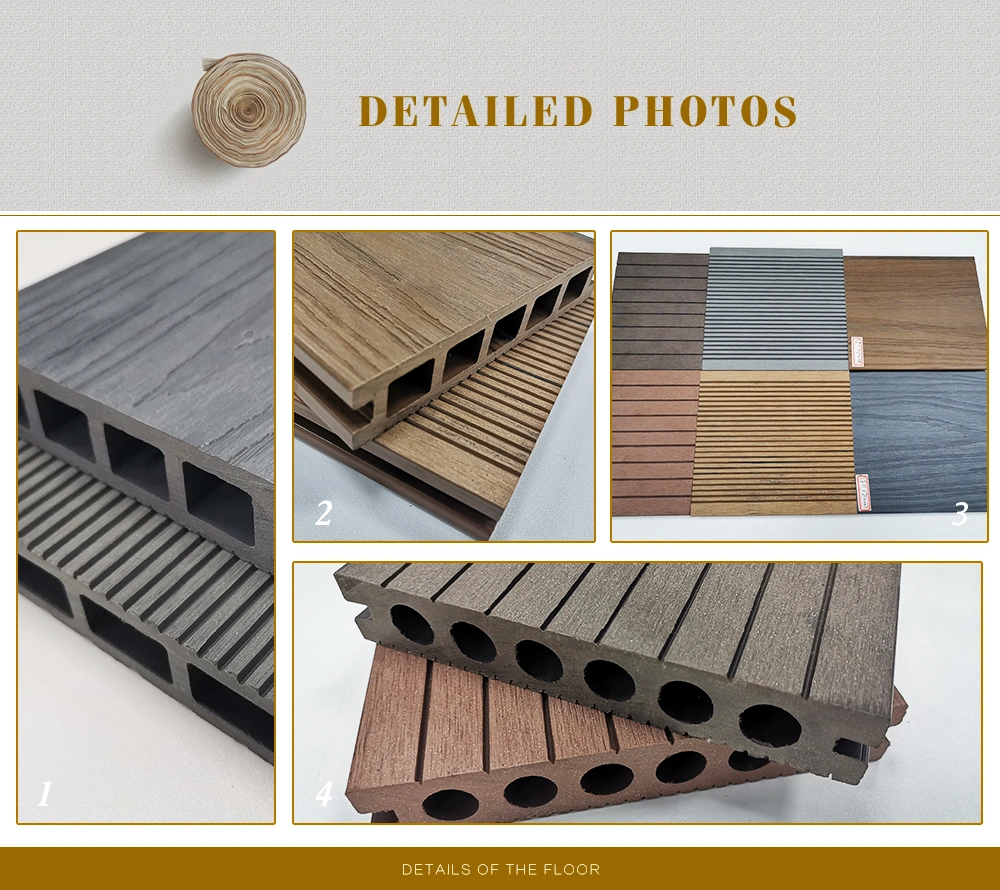 Outdoor Waterproof Ground Area Bamboo Wood PVC Composite Decking WPC Hollow PE Decking