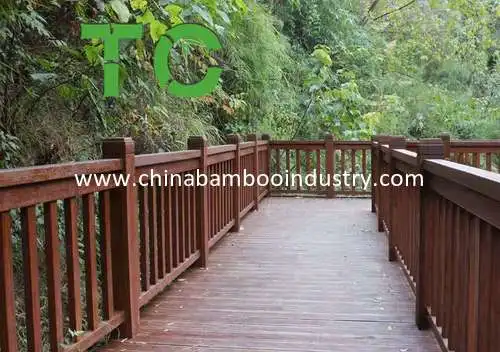 Customized Outdoor Strand Woven Bamboo Railing Fencing Bamboo Railing Panel