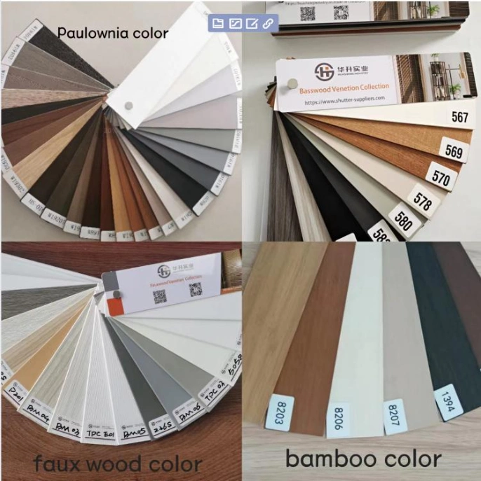 Bamboo Wood, Faux Wood, Paulownia, Basswood Venetian Blinds, Factory Made, Cheap