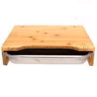 Bambus-Schneidebrett mit Edelstahl-Tablett für Küchenzubehör, Küchenmöbel