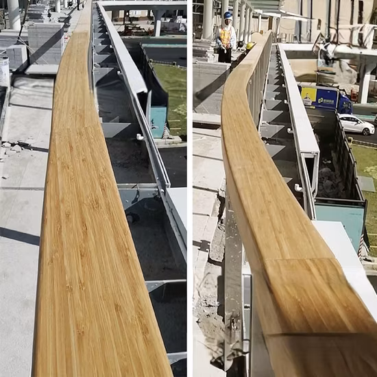 Nachhaltiger Außenhandlauf aus Bambus für Gartenterrasse und Treppen